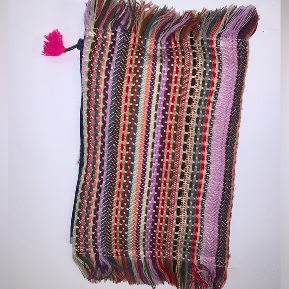 Karma Living Wonderlust Fringe Multicolor Woven Pouch - Picture 7 of 10